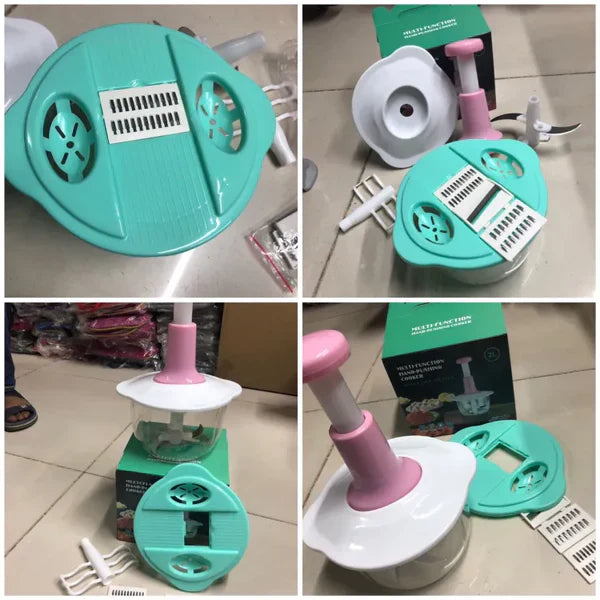 Manual Hand Push Chopper | Multi-functional Vegetable Meat Grinder, Grater, Chopper -2l (random Color)